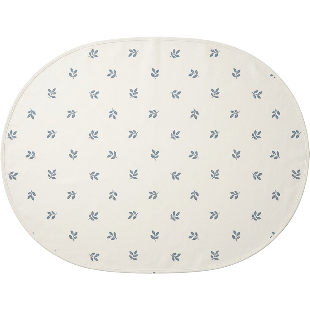 Vlyox Cotton Leaf Print Oval Tablecloth 150 × 220 cm Warm White - Product view