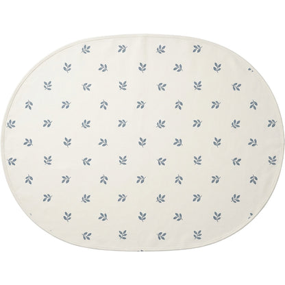 Vlyox Cotton Leaf Print Oval Tablecloth 150 × 220 cm Warm White - Product view